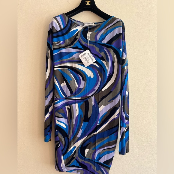 Emilio Pucci Dresses & Skirts - NWT Emilio Pucci Blue and Purple Swirl Dress Italy Size 40 USA 6 Multi Color